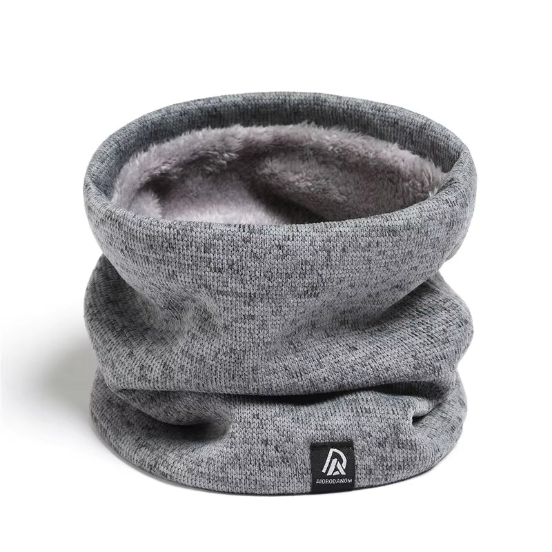 Unisex Solid Cashmere like Plush Winter Ring Scarf Women Men Knitted Full Face Mask Snood Neck Scarves Bufanda Thick Muffler New