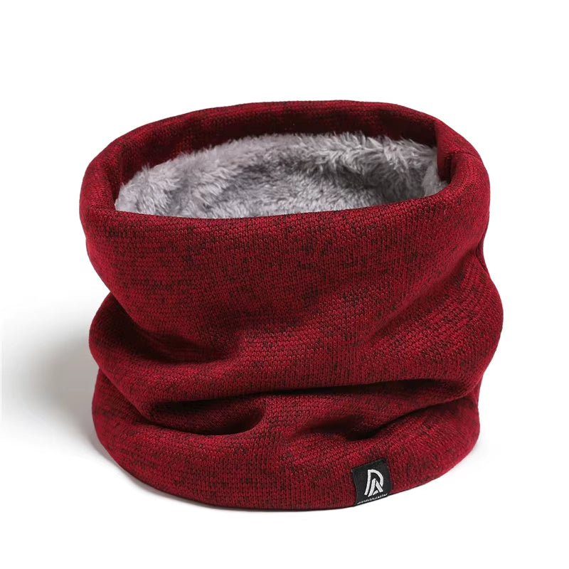 Unisex Solid Cashmere like Plush Winter Ring Scarf Women Men Knitted Full Face Mask Snood Neck Scarves Bufanda Thick Muffler New