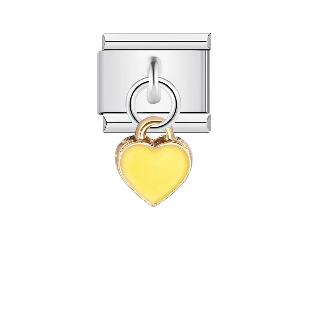 Valentine's Day Y2k Italian Charm Bracelet Links Hearts Love Lover Hand Chain Bangle Pendant DIY Making Trendy INS Jewelry Gifts