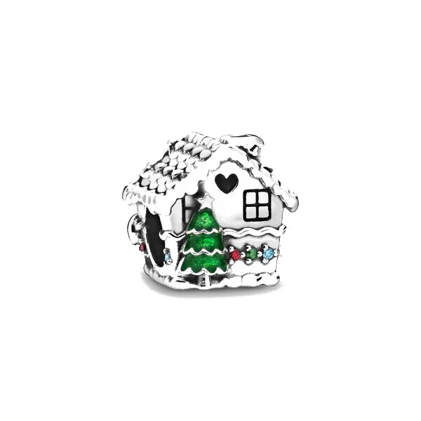New 925 Sterling Silver Christmas charm wine coffee snowflake house bead fit original Pendant bracelet DIY women jewelry Gifts