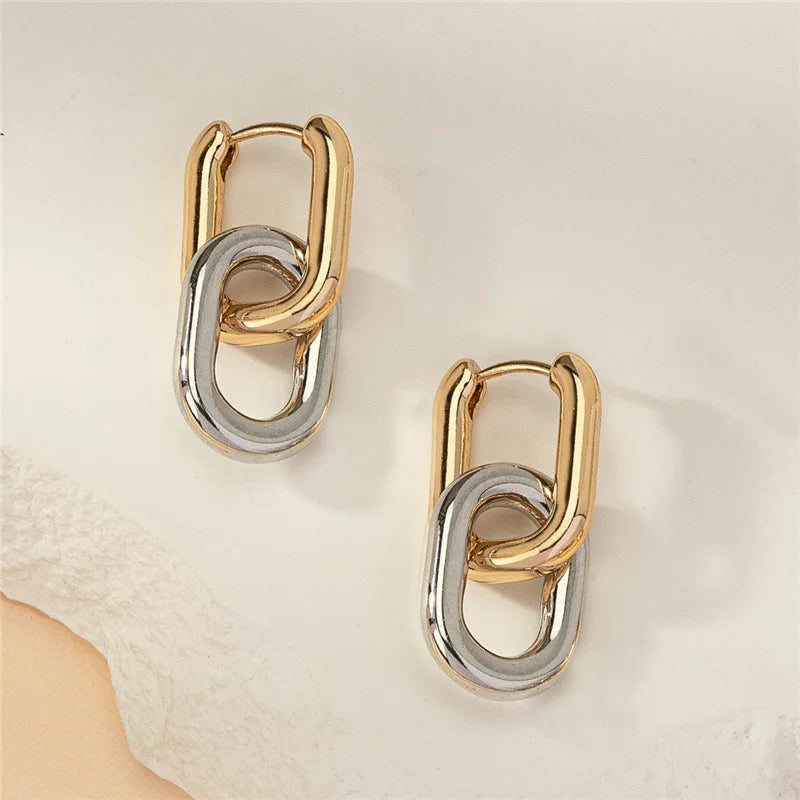 Irregular Geometric Earrings for Women's New Trendy and Personalized Design, Internet Famous Earrings With a Simple Temperament