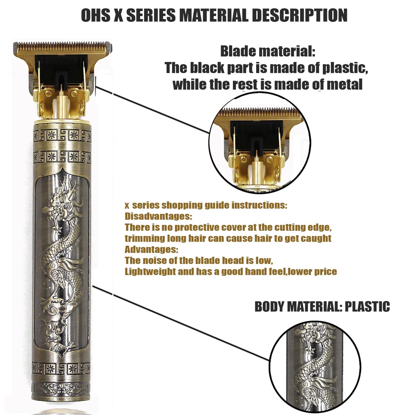 OHS Rechargeable Vintage T9 Cordless Hair Cutting Machine Electric Shaver For Man Hair Clipper Barber Trimmer Beard Razors