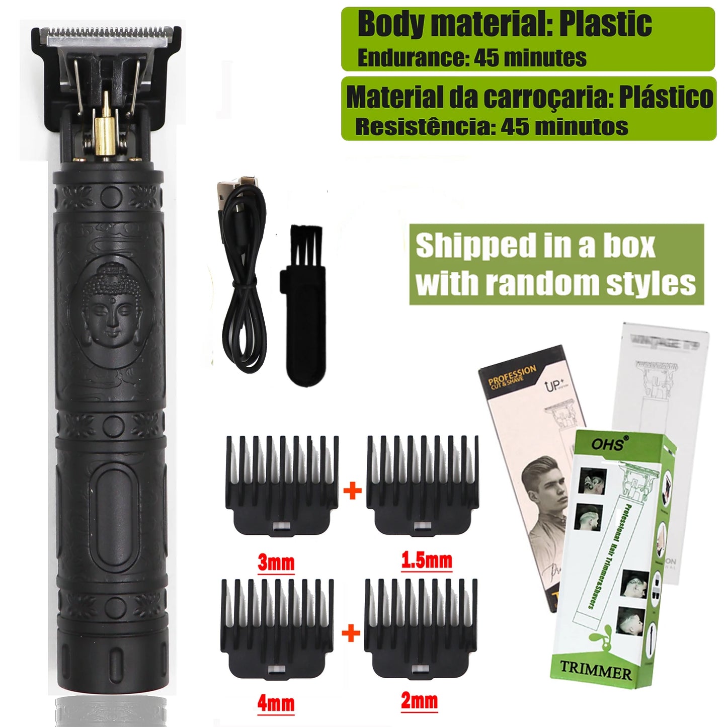 OHS Rechargeable Vintage T9 Cordless Hair Cutting Machine Electric Shaver For Man Hair Clipper Barber Trimmer Beard Razors