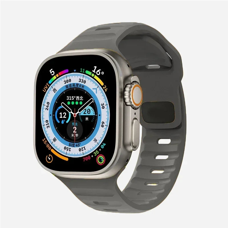 Soft Silicone Strap For Apple Watch Band Ultra 2 49mm 44mm 45mm 42mm 41mm 42mm sport Watchband iwatch Serise 5 6 7 8 9 bracelet
