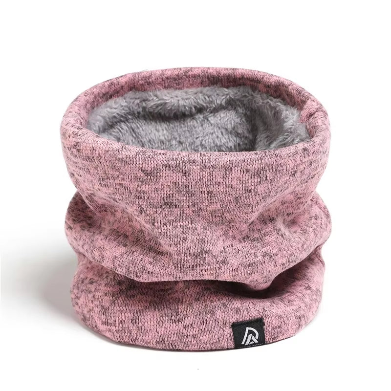Unisex Solid Cashmere like Plush Winter Ring Scarf Women Men Knitted Full Face Mask Snood Neck Scarves Bufanda Thick Muffler New