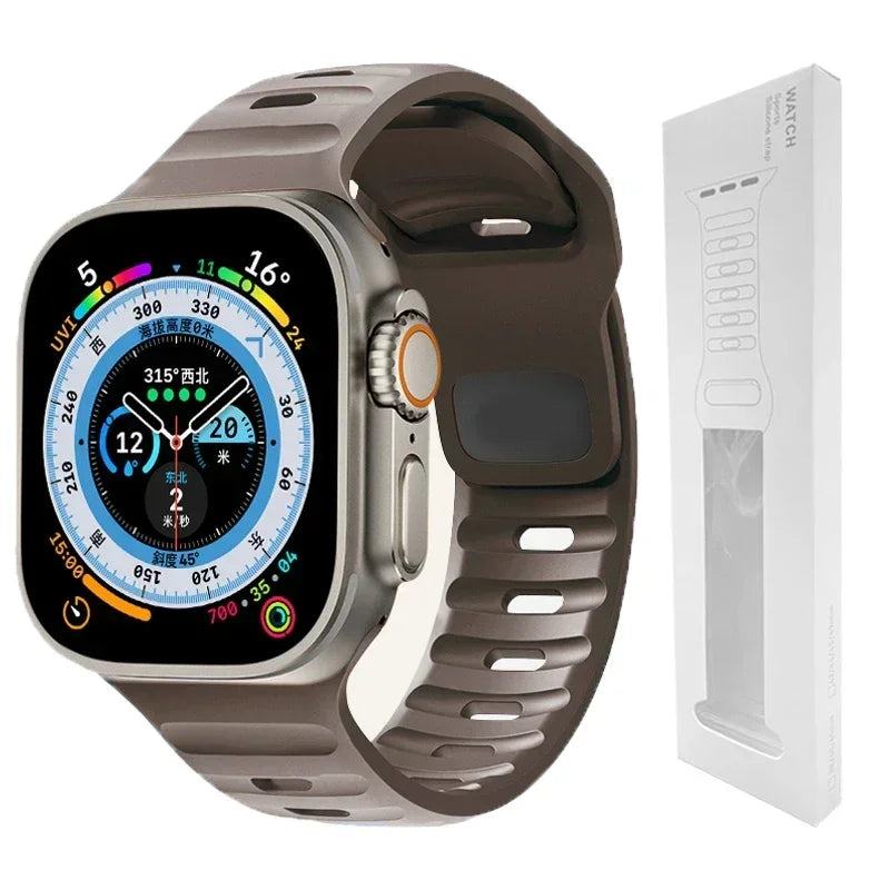 Soft Silicone Strap For Apple Watch Band Ultra 2 49mm 44mm 45mm 42mm 41mm 42mm sport Watchband iwatch Serise 5 6 7 8 9 bracelet