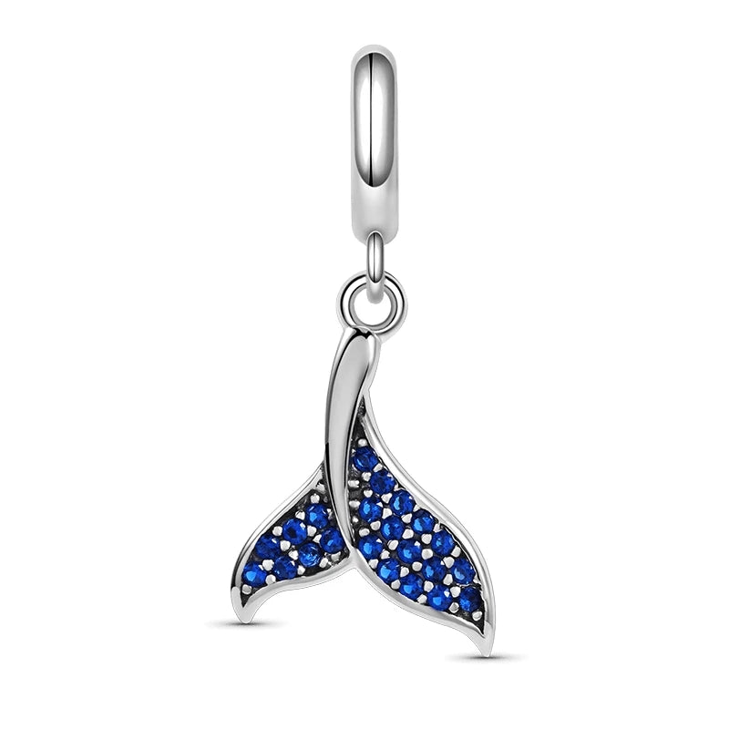 Summer Whale Tail Starfish Dolphin Cat Mermaid Silver 925 Charm Bead Fit Original Pendant Bracelets DIY Ocean Series Jewelry