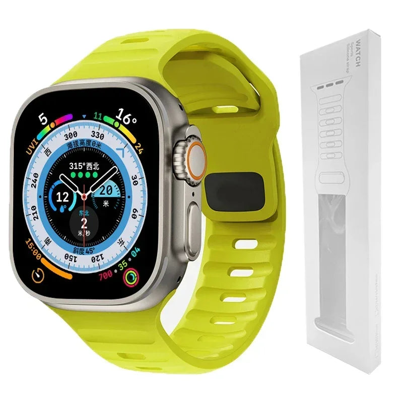 Soft Silicone Strap For Apple Watch Band Ultra 2 49mm 44mm 45mm 42mm 41mm 42mm sport Watchband iwatch Serise 5 6 7 8 9 bracelet