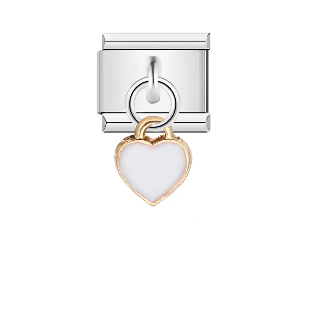 Valentine's Day Y2k Italian Charm Bracelet Links Hearts Love Lover Hand Chain Bangle Pendant DIY Making Trendy INS Jewelry Gifts