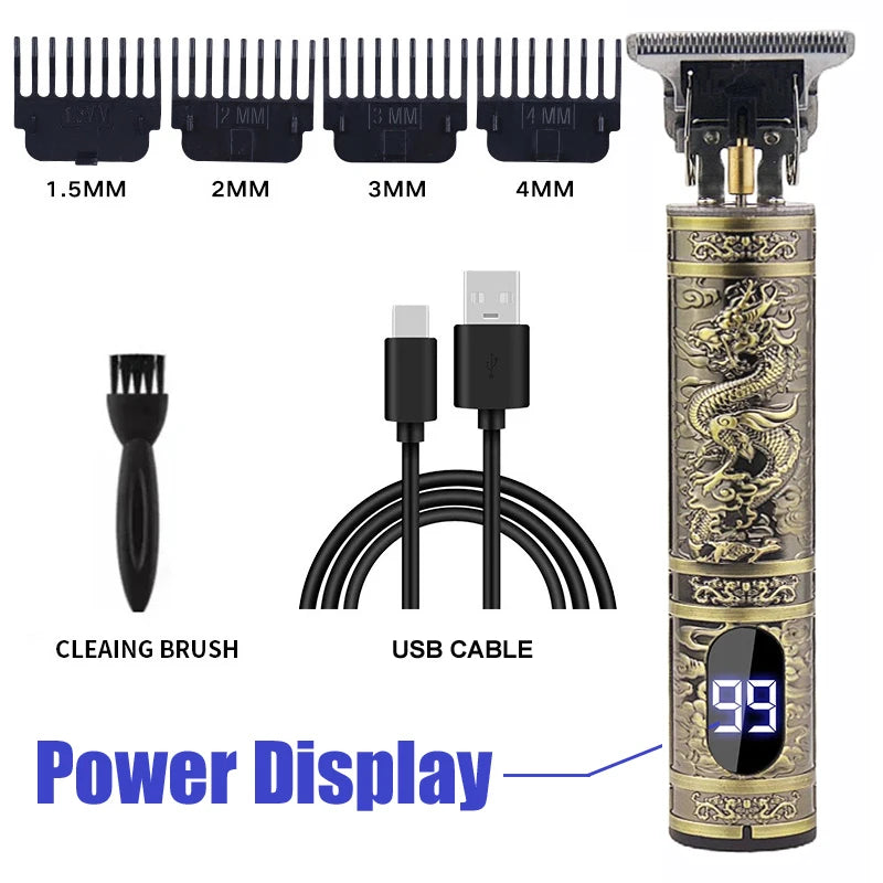 OHS Rechargeable Vintage T9 Cordless Hair Cutting Machine Electric Shaver For Man Hair Clipper Barber Trimmer Beard Razors
