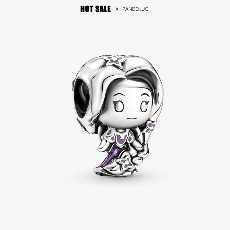 Disney Collection Rapunzel Rapunzel Charm Beads Fit Pandora Bracelet For Women Silver Pendant Bead DIY Jewelry 2024 Hot Gift