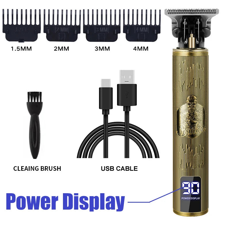 OHS Rechargeable Vintage T9 Cordless Hair Cutting Machine Electric Shaver For Man Hair Clipper Barber Trimmer Beard Razors