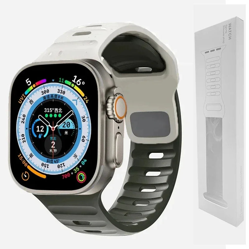 Soft Silicone Strap For Apple Watch Band Ultra 2 49mm 44mm 45mm 42mm 41mm 42mm sport Watchband iwatch Serise 5 6 7 8 9 bracelet