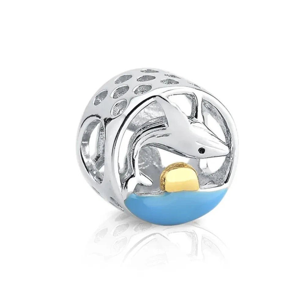 Summer Whale Tail Starfish Dolphin Cat Mermaid Silver 925 Charm Bead Fit Original Pendant Bracelets DIY Ocean Series Jewelry