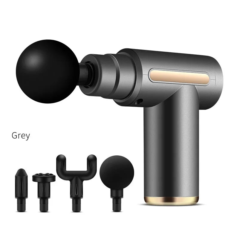 Fascial Massage Gun Electric Percussive Therapy Massager Body Relaxation With 4 Replaceable Head Can Muscle Recovery Gift Giving