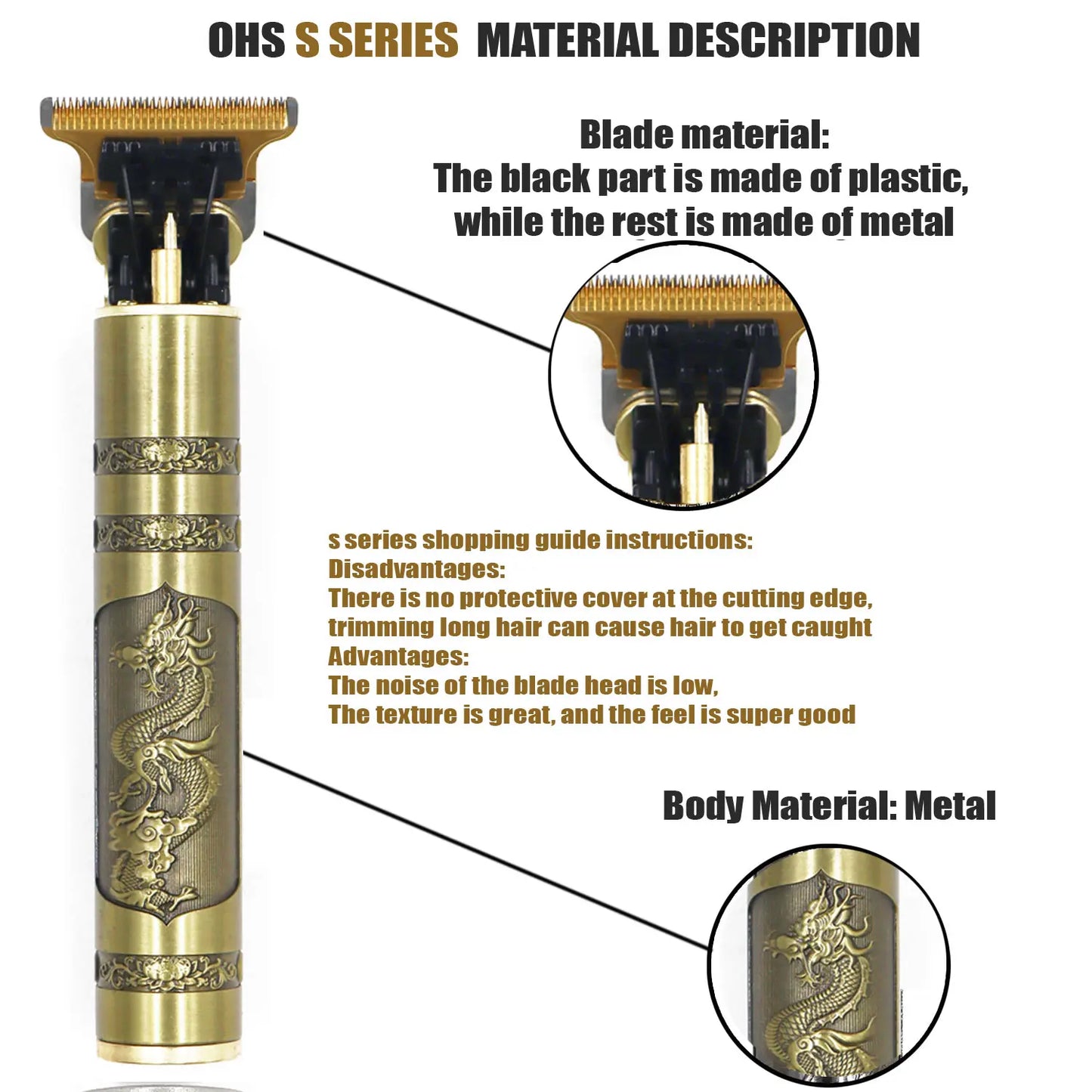 OHS Rechargeable Vintage T9 Cordless Hair Cutting Machine Electric Shaver For Man Hair Clipper Barber Trimmer Beard Razors