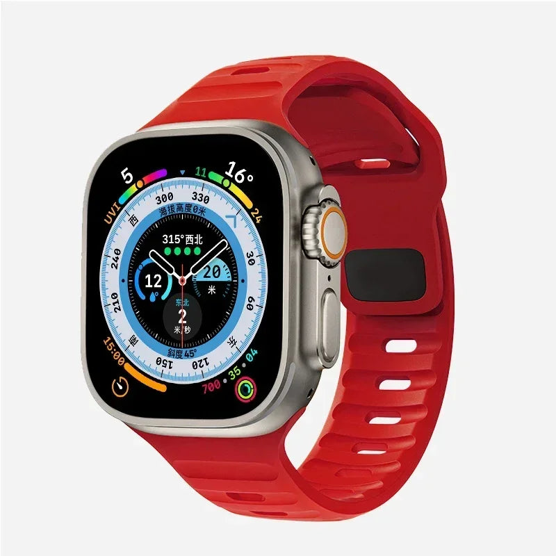 Soft Silicone Strap For Apple Watch Band Ultra 2 49mm 44mm 45mm 42mm 41mm 42mm sport Watchband iwatch Serise 5 6 7 8 9 bracelet