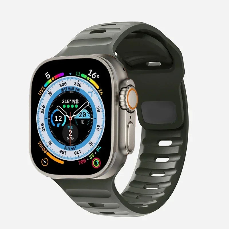 Soft Silicone Strap For Apple Watch Band Ultra 2 49mm 44mm 45mm 42mm 41mm 42mm sport Watchband iwatch Serise 5 6 7 8 9 bracelet