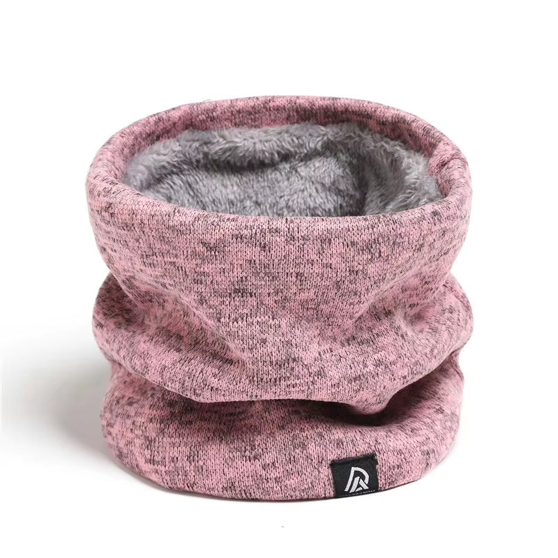 Unisex Solid Cashmere like Plush Winter Ring Scarf Women Men Knitted Full Face Mask Snood Neck Scarves Bufanda Thick Muffler New