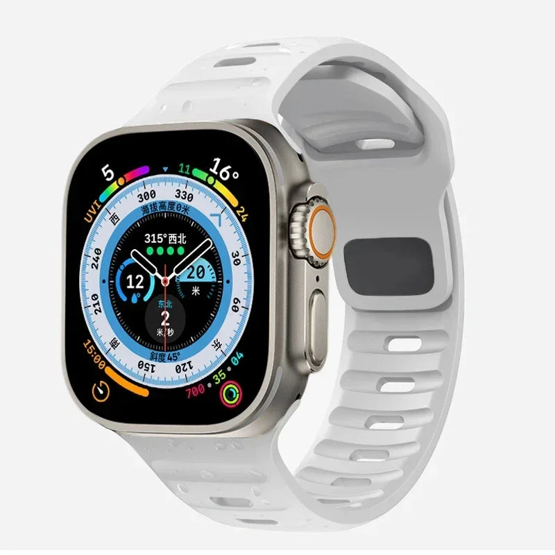 Soft Silicone Strap For Apple Watch Band Ultra 2 49mm 44mm 45mm 42mm 41mm 42mm sport Watchband iwatch Serise 5 6 7 8 9 bracelet