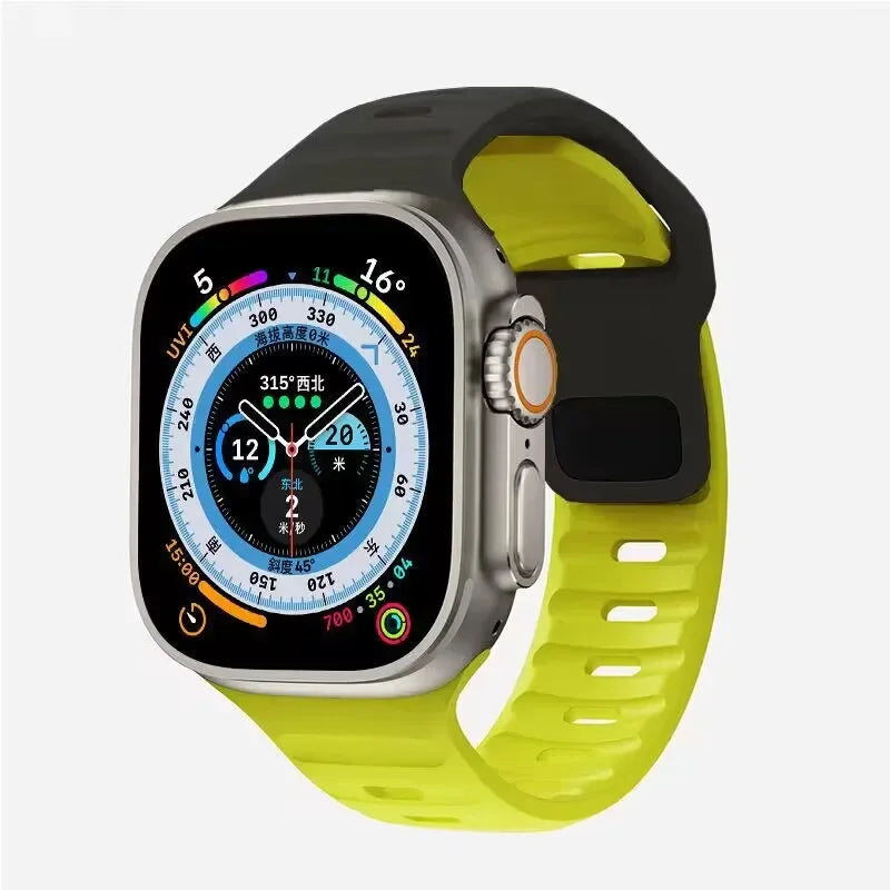 Soft Silicone Strap For Apple Watch Band Ultra 2 49mm 44mm 45mm 42mm 41mm 42mm sport Watchband iwatch Serise 5 6 7 8 9 bracelet