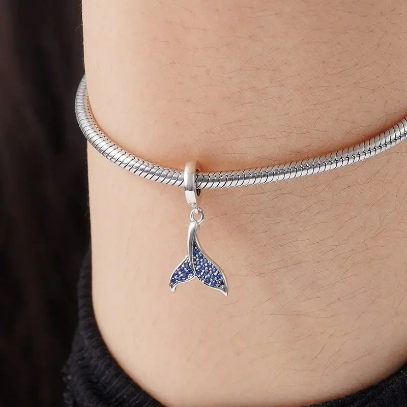 Summer Whale Tail Starfish Dolphin Cat Mermaid Silver 925 Charm Bead Fit Original Pendant Bracelets DIY Ocean Series Jewelry