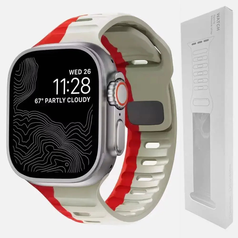 Soft Silicone Strap For Apple Watch Band Ultra 2 49mm 44mm 45mm 42mm 41mm 42mm sport Watchband iwatch Serise 5 6 7 8 9 bracelet
