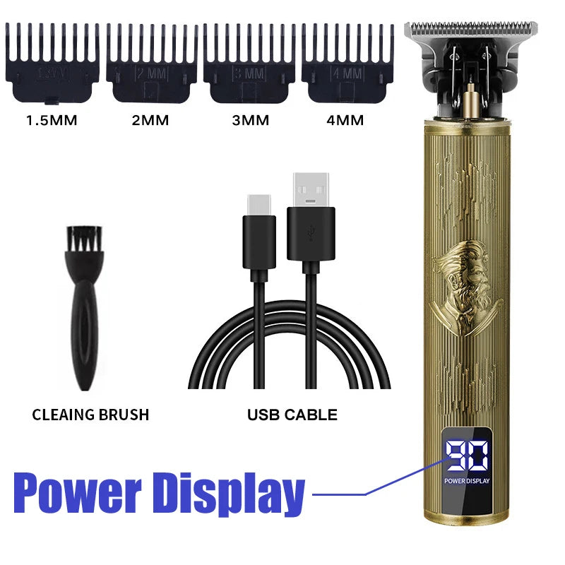OHS Rechargeable Vintage T9 Cordless Hair Cutting Machine Electric Shaver For Man Hair Clipper Barber Trimmer Beard Razors