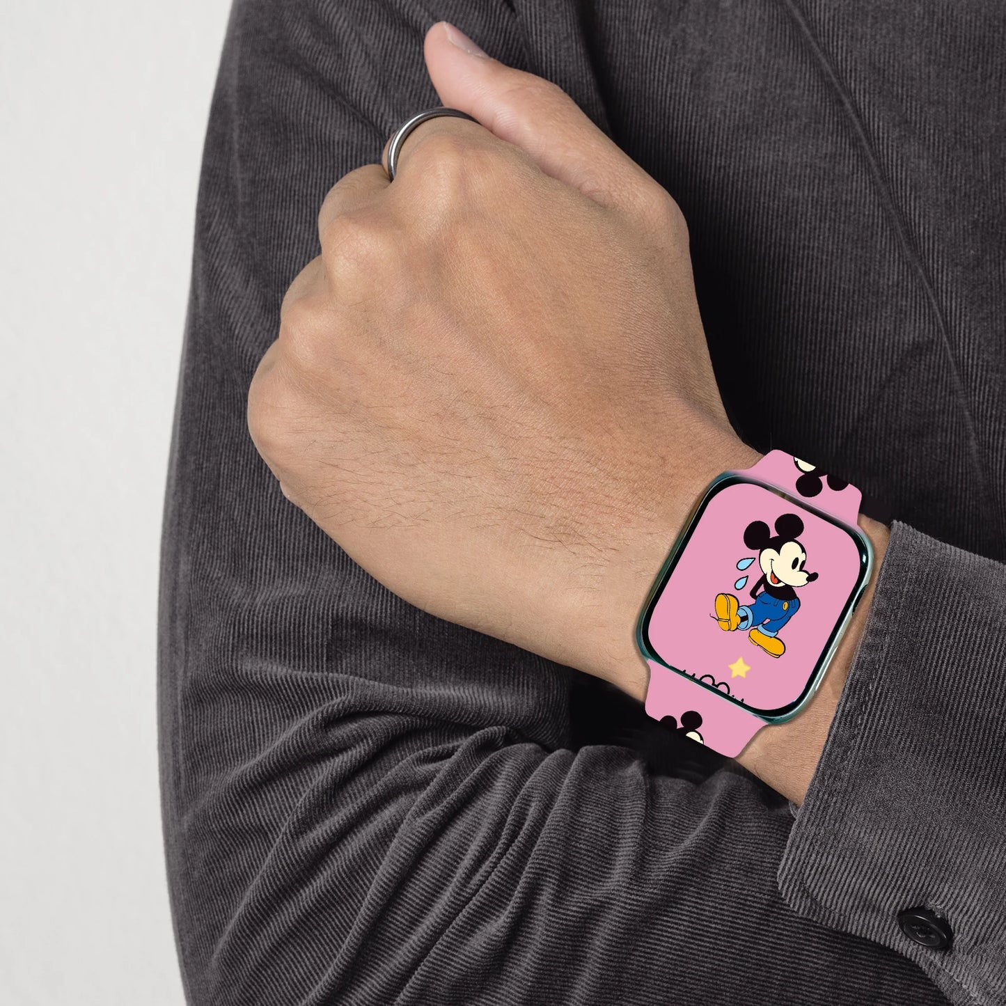 Disney Naughty Mich Silicone Strap for Apple Watch 10 9 8 7 6 Band Replaceable Bracelet for iWatch 45mm 44mm 42mm 41mm Watchband