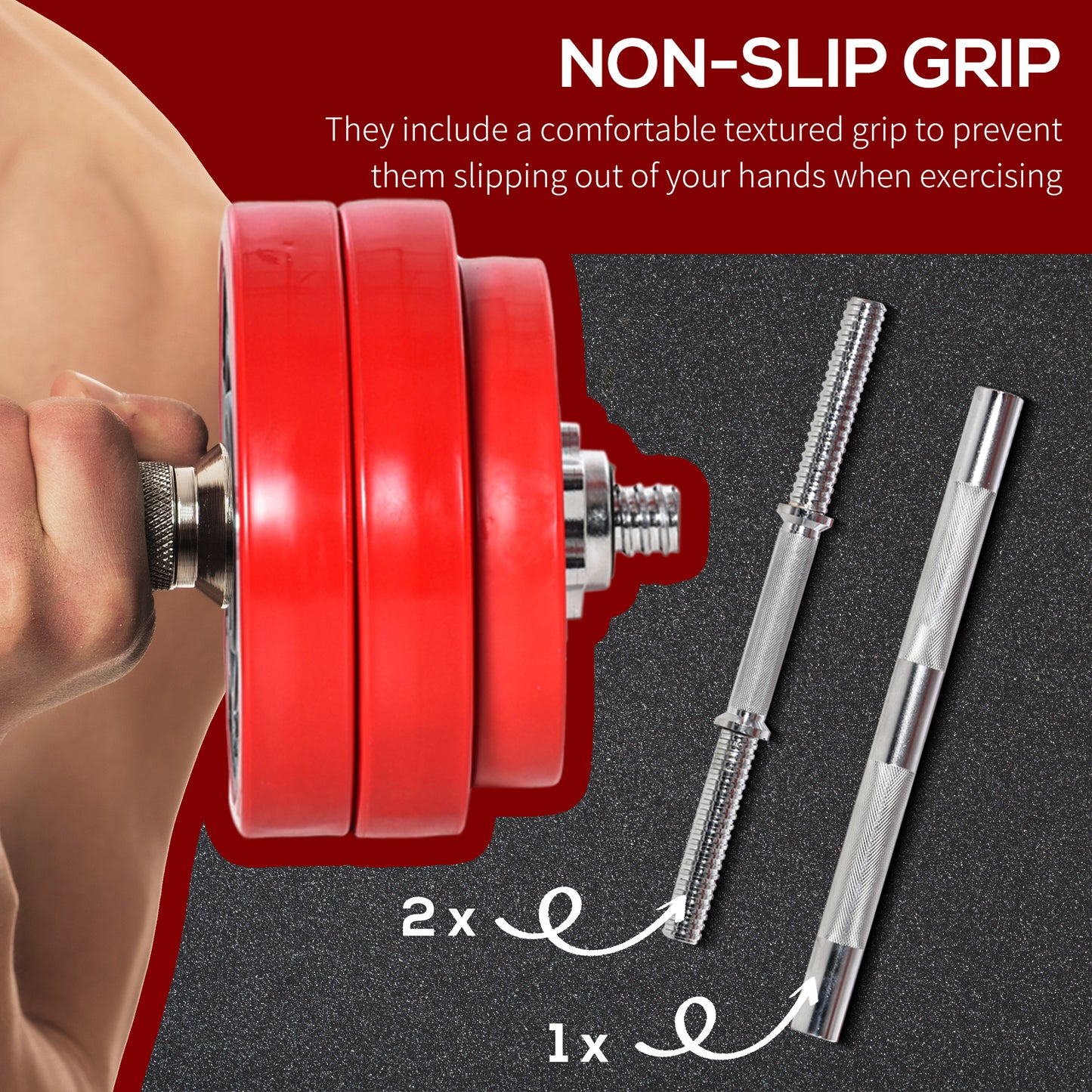 Adjustable 30KGS Barbell & Dumbbell Set Ergonomic Fitness Exercise in Home Gym