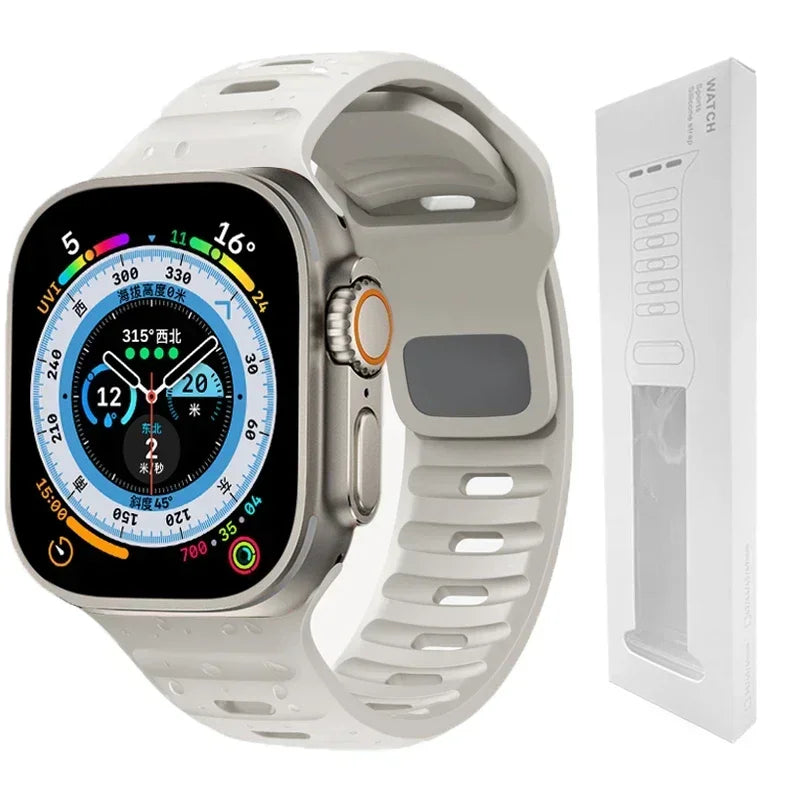 Soft Silicone Strap For Apple Watch Band Ultra 2 49mm 44mm 45mm 42mm 41mm 42mm sport Watchband iwatch Serise 5 6 7 8 9 bracelet