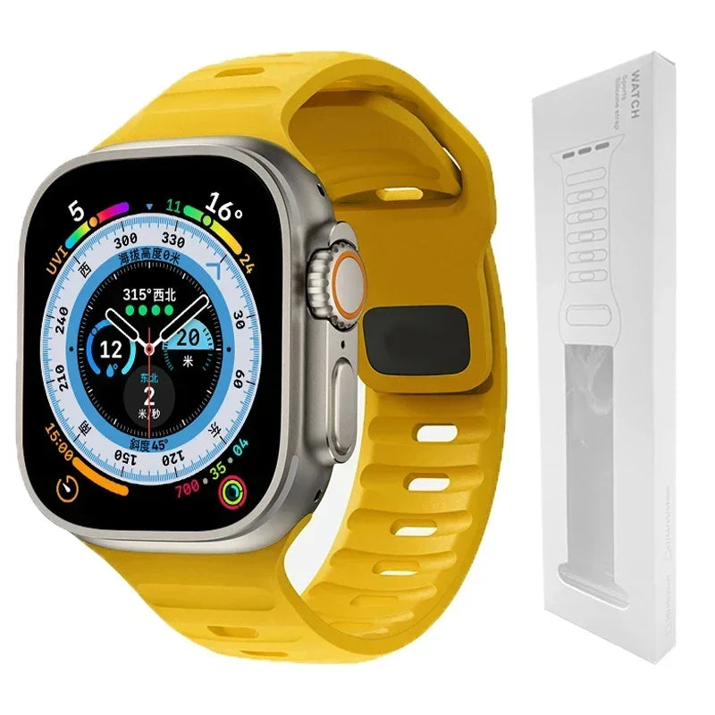 Soft Silicone Strap For Apple Watch Band Ultra 2 49mm 44mm 45mm 42mm 41mm 42mm sport Watchband iwatch Serise 5 6 7 8 9 bracelet