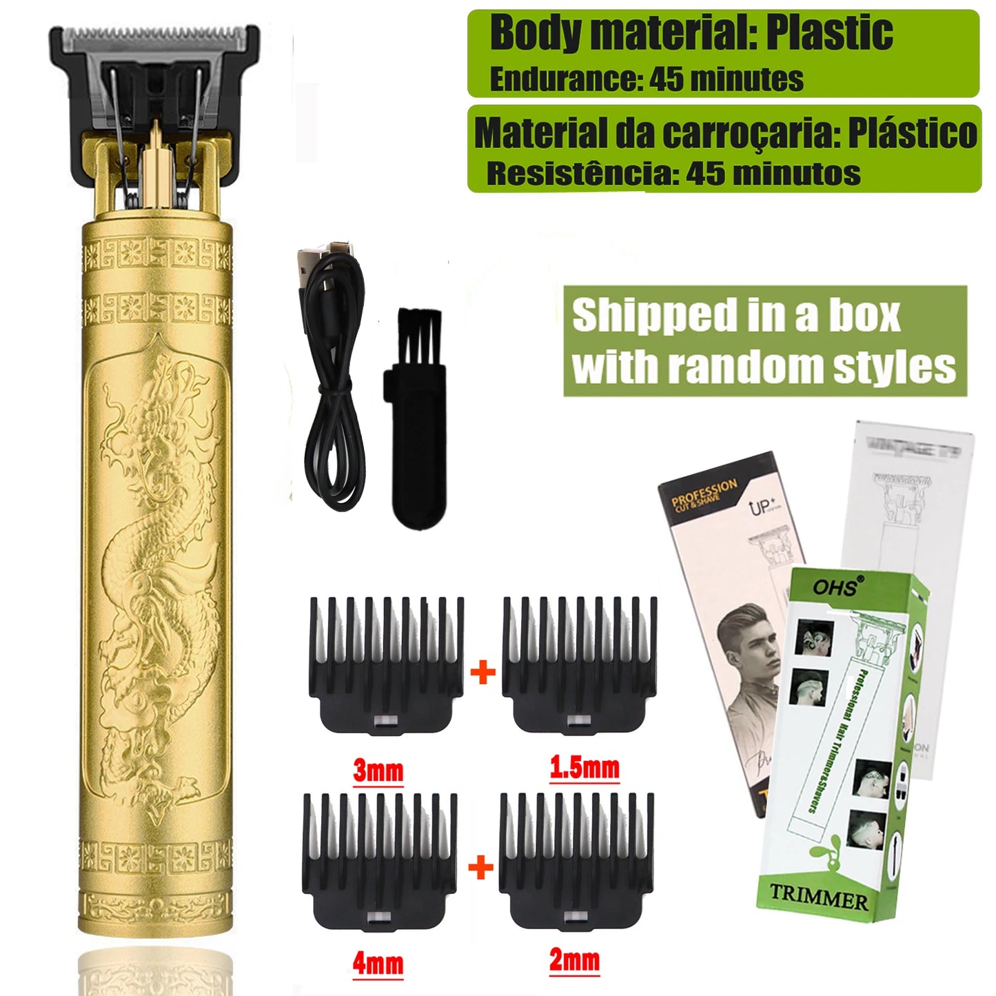 OHS Rechargeable Vintage T9 Cordless Hair Cutting Machine Electric Shaver For Man Hair Clipper Barber Trimmer Beard Razors