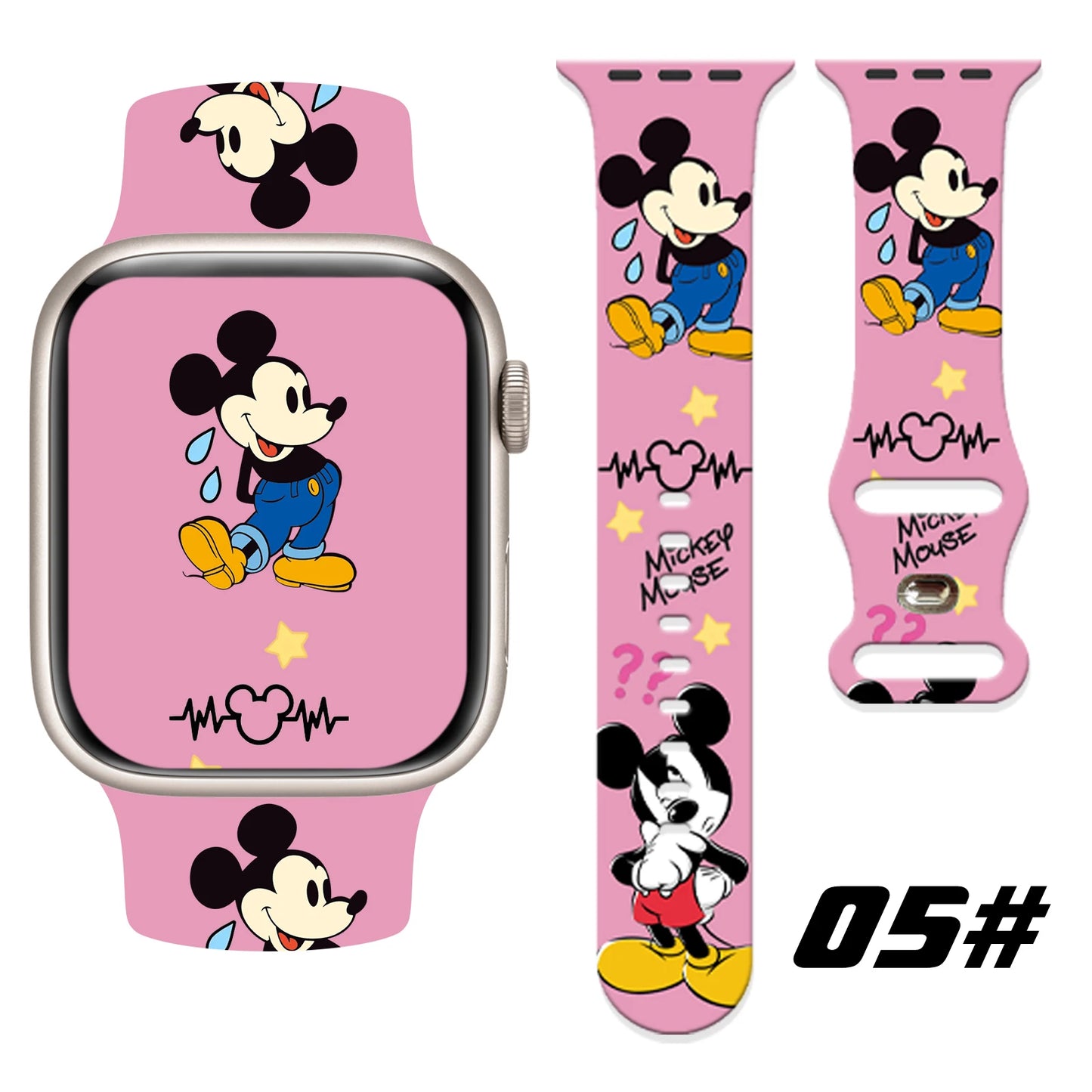 Disney Naughty Mich Silicone Strap for Apple Watch 10 9 8 7 6 Band Replaceable Bracelet for iWatch 45mm 44mm 42mm 41mm Watchband