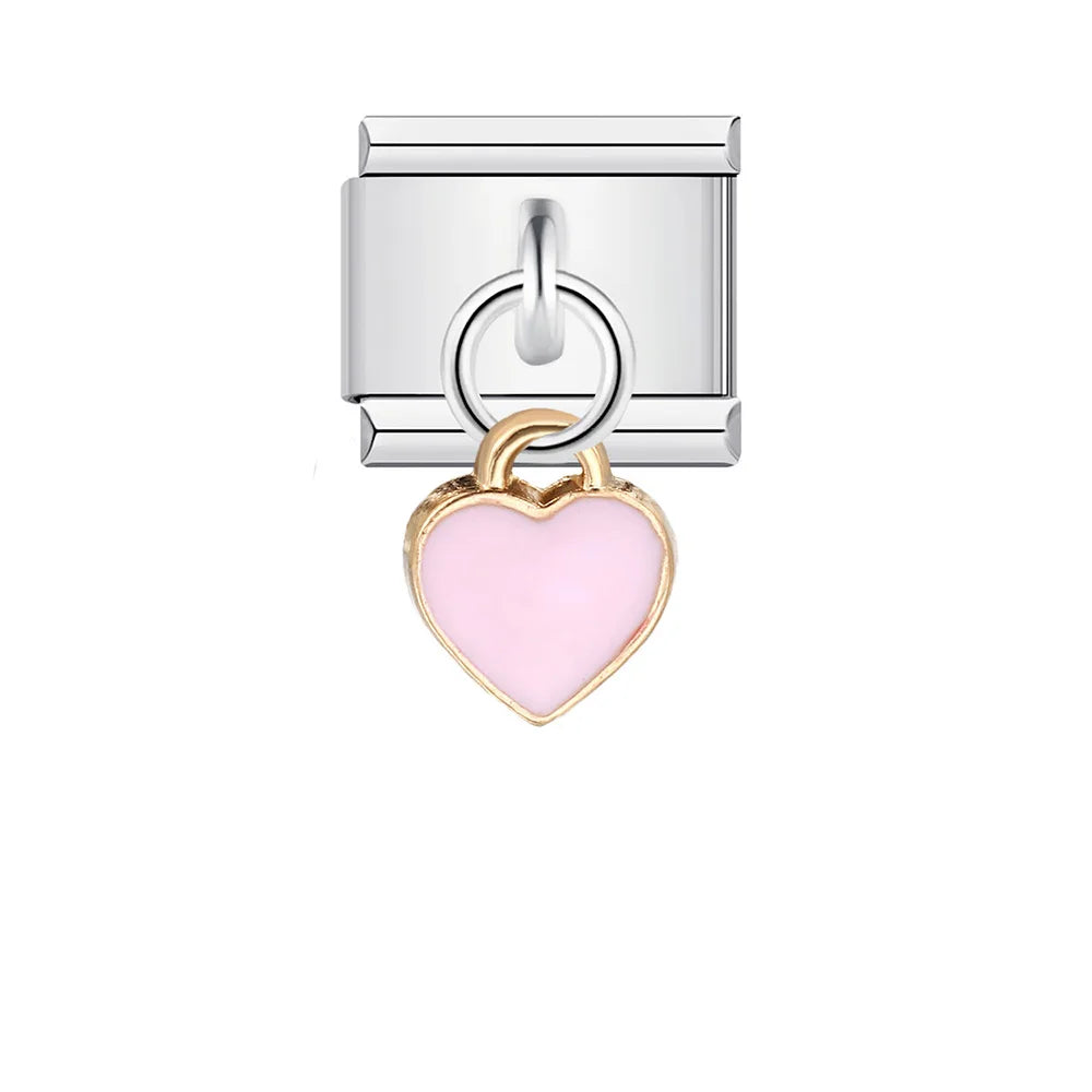Valentine's Day Y2k Italian Charm Bracelet Links Hearts Love Lover Hand Chain Bangle Pendant DIY Making Trendy INS Jewelry Gifts