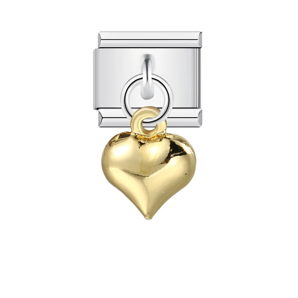 Valentine's Day Y2k Italian Charm Bracelet Links Hearts Love Lover Hand Chain Bangle Pendant DIY Making Trendy INS Jewelry Gifts