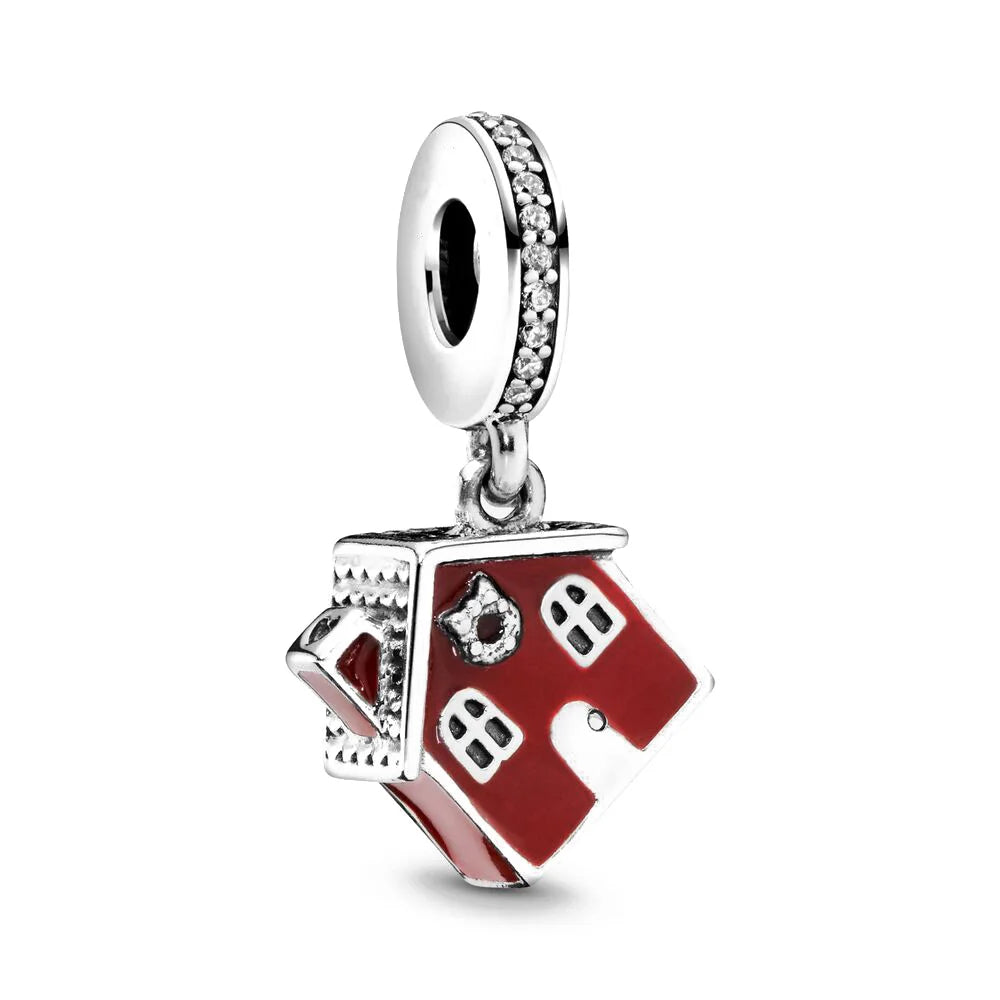 New 925 Sterling Silver Christmas charm wine coffee snowflake house bead fit original Pendant bracelet DIY women jewelry Gifts