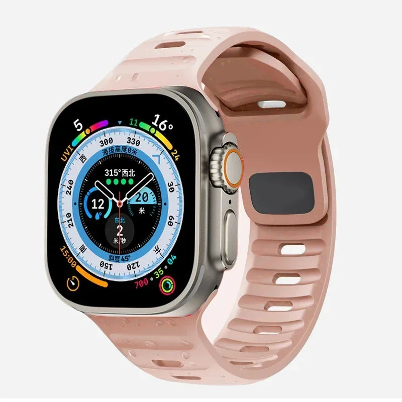 Soft Silicone Strap For Apple Watch Band Ultra 2 49mm 44mm 45mm 42mm 41mm 42mm sport Watchband iwatch Serise 5 6 7 8 9 bracelet