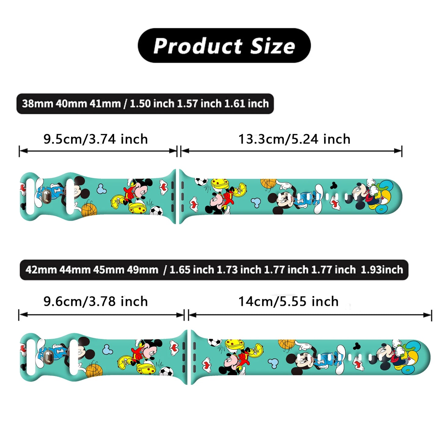 Disney Naughty Mich Silicone Strap for Apple Watch 10 9 8 7 6 Band Replaceable Bracelet for iWatch 45mm 44mm 42mm 41mm Watchband