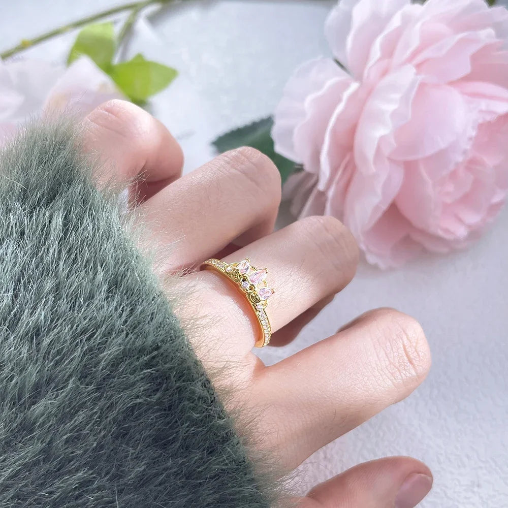 925 Sterling Silver Valentine's Day Confession Red Halo Hearts Rings Women Jewelry Anniversary Fashion Fine Love Gift For Women