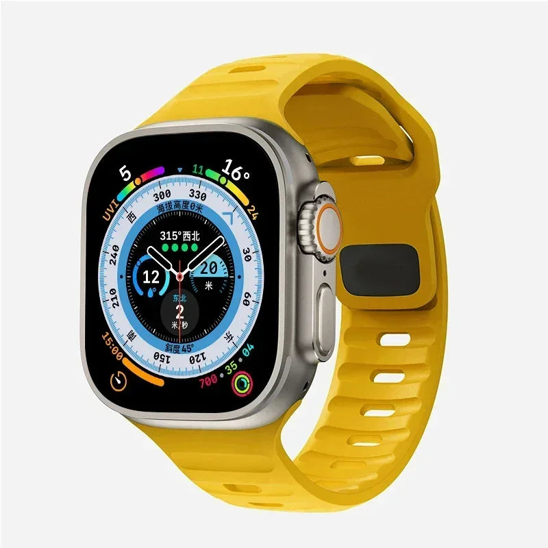 Soft Silicone Strap For Apple Watch Band Ultra 2 49mm 44mm 45mm 42mm 41mm 42mm sport Watchband iwatch Serise 5 6 7 8 9 bracelet