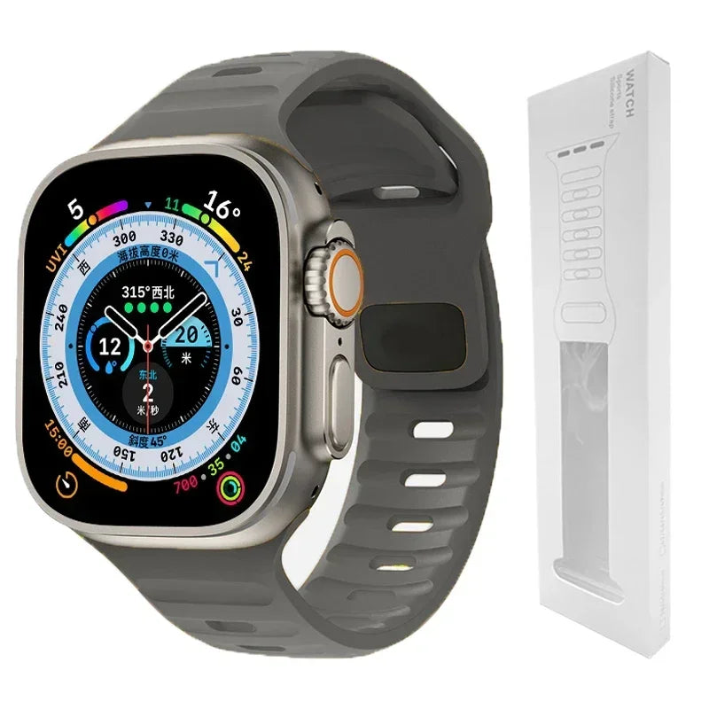 Soft Silicone Strap For Apple Watch Band Ultra 2 49mm 44mm 45mm 42mm 41mm 42mm sport Watchband iwatch Serise 5 6 7 8 9 bracelet