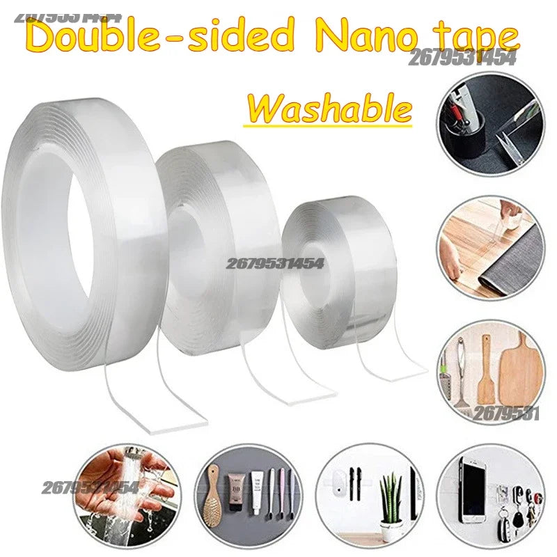 Double-sided Nano Tape 3/5m Nano Tape Double-Sided Adhesive Tape Traceless Waterproof Tape for Bathroom Kitchen Sink Tape