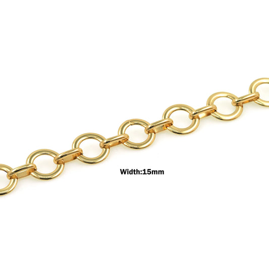 Gold Filled Chain Round Link O Necklace Bracelet Accessories for DIY Jewelry Making Components
