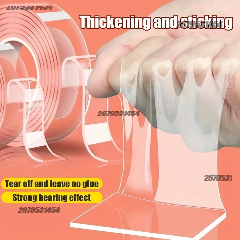 Double-sided Nano Tape 3/5m Nano Tape Double-Sided Adhesive Tape Traceless Waterproof Tape for Bathroom Kitchen Sink Tape