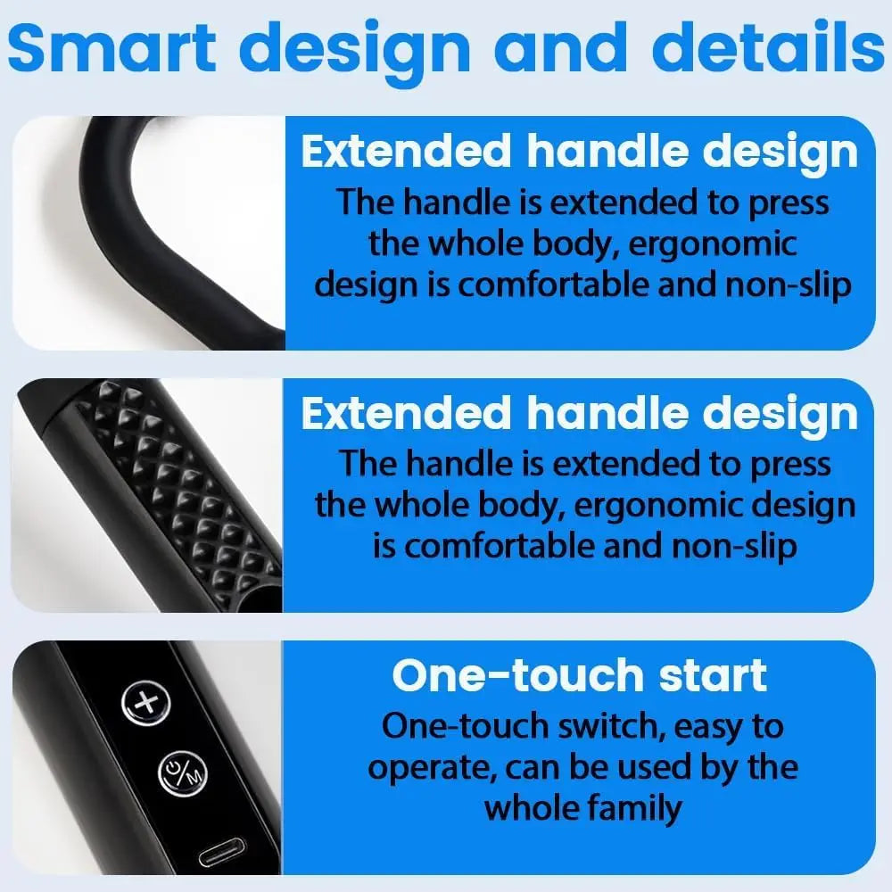 Fascial Massage Gun Electric Percussive Therapy Massager Body Relaxation With 4 Replaceable Head Can Muscle Recovery Gift Giving