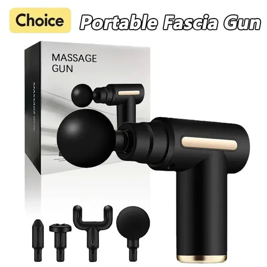 Fascial Massage Gun Electric Percussive Therapy Massager Body Relaxation With 4 Replaceable Head Can Muscle Recovery Gift Giving