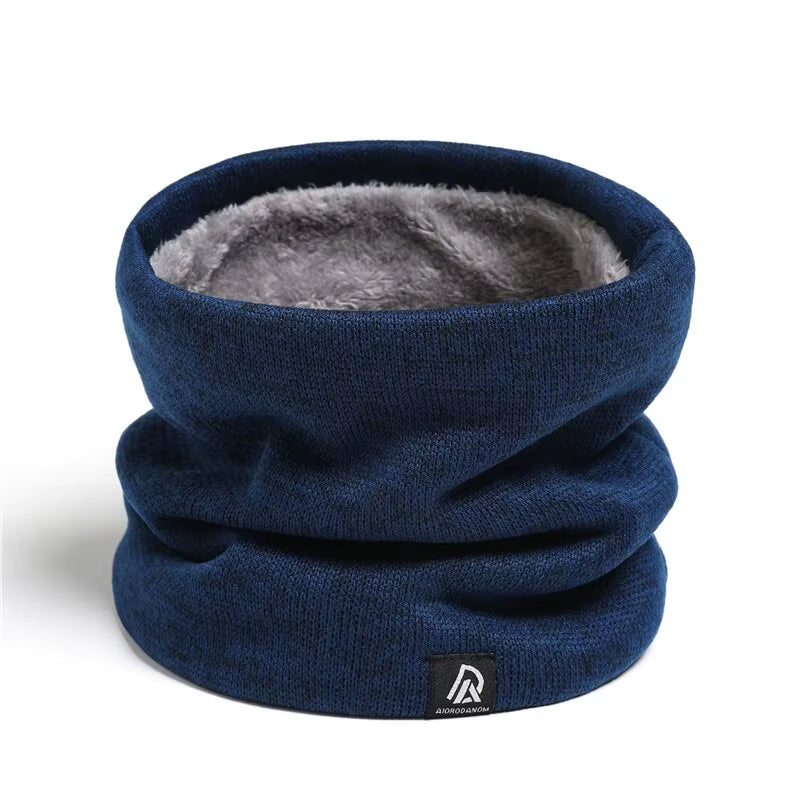 Unisex Solid Cashmere like Plush Winter Ring Scarf Women Men Knitted Full Face Mask Snood Neck Scarves Bufanda Thick Muffler New