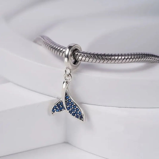 Summer Whale Tail Starfish Dolphin Cat Mermaid Silver 925 Charm Bead Fit Original Pendant Bracelets DIY Ocean Series Jewelry